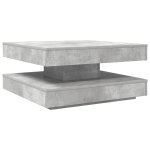 Vidaxl table basse rotative � 360 degr�s gris b�ton 70x70x34, 5 cm