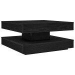 Vidaxl table basse rotative � 360 degr�s noir 70x70x34, 5 cm