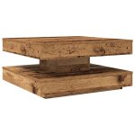 Vidaxl table basse rotative à 360 degrés vieux bois 70x70x34, 5 cm Vidaxl table basse rotative à 360 degrés vieux bois 70x70x34, 5 cm