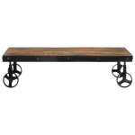 Vidaxl table basse avec roulettes 100x60x26 cm bois de récupération Vidaxl table basse avec roulettes 100x60x26 cm bois de récupération