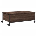 Vidaxl table basse avec roulettes chêne marron bois d'ingénierie Vidaxl table basse avec roulettes chêne marron bois d'ingénierie