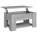 Vidaxl table basse sonoma gris 79x49x41 cm bois d'ing�nierie