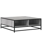 Vidaxl table basse sonoma gris 80x80x30 cm bois d'ingnierie et mtal