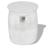 Vidaxl table basse / tabouret martel� en aluminium argent�