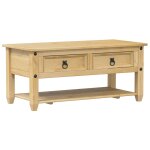 Vidaxl table basse avec tiroirs corona 100x48x45 cm bois de pin massif