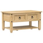 Vidaxl table basse avec tiroirs corona 85x50x45 cm bois de pin massif