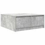 Vidaxl table basse avec tiroirs gris b�ton 100x100x40 cm