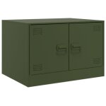 Vidaxl table basse vert olive 67x50x44 cm acier