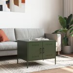 Vidaxl table basse vert olive 68x50x50, 5 cm acier