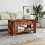 Vidaxl table basse vieux bois 101x49x52 cm bois d'ing�nierie
