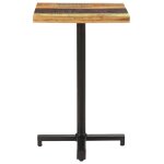 Vidaxl table de bistro carr�e 50x50x75 cm bois de r�cup�ration massif