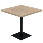 Vidaxl table de bistro mdf et acier carr 80x80x75 cm couleur de chne