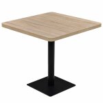 Vidaxl table de bistro mdf et acier carr� 80x80x75 cm couleur de ch�ne