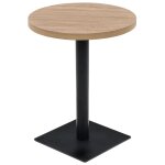 Vidaxl table de bistro mdf et acier rond 60 x 75 cm couleur de chne