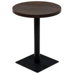 Vidaxl table de bistro mdf et acier rond 60 x 75 cm frne fonc
