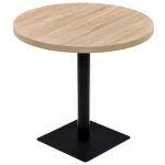 Vidaxl table de bistro mdf et acier rond 80 x 75 cm couleur de chêne Vidaxl table de bistro mdf et acier rond 80 x 75 cm couleur de chêne