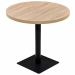 Vidaxl table de bistro mdf et acier rond 80 x 75 cm couleur de ch�ne