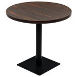 Vidaxl table de bistro mdf et acier rond 80 x 75 cm fr�ne fonc�