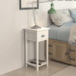 Vidaxl table de chevet avec 1 tiroir blanc