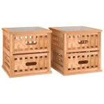 Vidaxl tables de chevet 2 pcs 34x34x34 cm bois massif de noyer Vidaxl tables de chevet 2 pcs 34x34x34 cm bois massif de noyer
