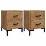 Vidaxl tables de chevet 2 pcs 36x30x45 cm bois de pin massif