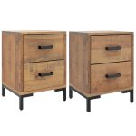 Vidaxl tables de chevet 2 pcs 36x30x45 cm bois de pin massif