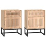 Vidaxl tables de chevet 2 pcs 40x30x55, 5 cm bois ing�nierie et fer
