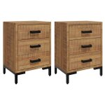 Vidaxl tables de chevet 2 pcs 40x30x55 cm bois de pin massif