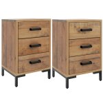 Vidaxl tables de chevet 2 pcs 40x30x55 cm bois de pin massif