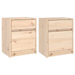 Vidaxl tables de chevet 2 pcs 40x31x50 cm bois de pin massif