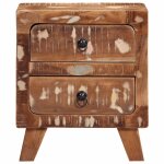 Vidaxl table de chevet 2 pcs 40x32x46 cm bois massif de récupération Vidaxl table de chevet 2 pcs 40x32x46 cm bois massif de récupération
