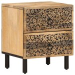 Vidaxl tables de chevet 2 pcs 40x33x46 cm bois de manguier solide
