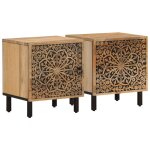 Vidaxl tables de chevet 2 pcs 40x33x46 cm bois de manguier solide