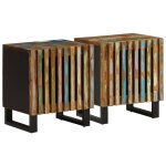 Vidaxl tables de chevet 2 pcs 40x34x46 cm bois massif de r�cup�ration