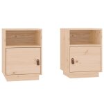 Vidaxl tables de chevet 2 pcs 40x34x55 cm bois de pin massif