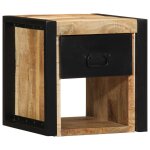 Vidaxl tables de chevet 2 pcs 40x35x40 cm bois de manguier massif brut