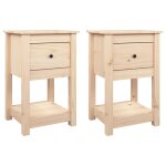 Vidaxl tables de chevet 2 pcs 40x35x61, 5 cm bois de pin massif