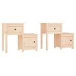 Vidaxl tables de chevet 2 pcs 79, 5x38x65, 5 cm bois de pin massif