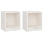 Vidaxl tables de chevet 2 pcs blanc 35, 5x33, 5x41, 5 cm pin massif