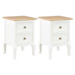 Vidaxl tables de chevet 2 pcs blanc 35x30x49 cm mdf