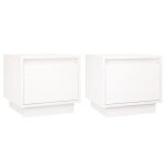Vidaxl tables de chevet 2 pcs blanc 35x34x32 cm bois de pin solide