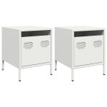 Vidaxl tables de chevet 2 pcs blanc 35x39x43, 5 cm acier