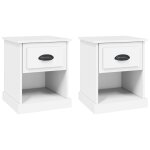 Vidaxl tables de chevet 2 pcs blanc 39x39x47, 5 cm bois d'ing�nierie