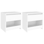 Vidaxl tables de chevet 2 pcs blanc 40x30x39 cm aggloméré Vidaxl tables de chevet 2 pcs blanc 40x30x39 cm aggloméré