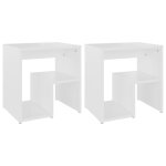 Vidaxl tables de chevet 2 pcs blanc 40x30x40 cm bois d'ingénierie Vidaxl tables de chevet 2 pcs blanc 40x30x40 cm bois d'ingénierie