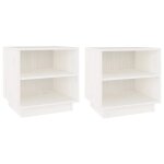Vidaxl tables de chevet 2 pcs blanc 40x34x40 cm bois de pin solide