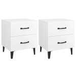 Vidaxl tables de chevet 2 pcs blanc 40x35x47, 5 cm