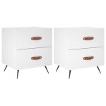 Vidaxl tables de chevet 2 pcs blanc 40x35x47, 5 cm bois d?ing�nierie
