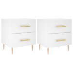 Vidaxl tables de chevet 2 pcs blanc 40x35x47, 5 cm bois d?ing�nierie
