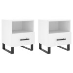 Vidaxl tables de chevet 2 pcs blanc 40x35x47, 5 cm bois d?ing�nierie
